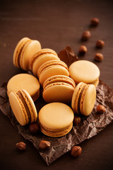 French pastry makaron. Selective focus.