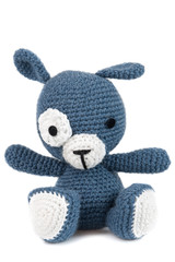 knitted toy teddy bear blue cute