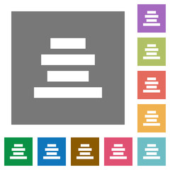 Text align center square flat icons