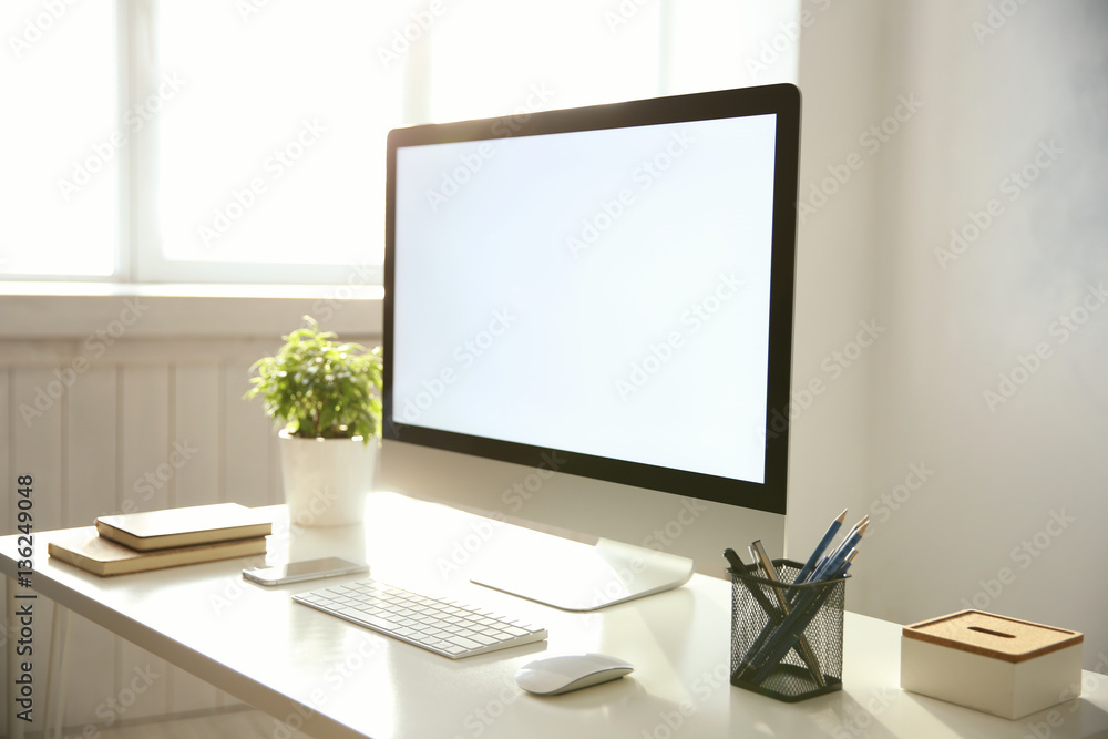 Canvas Prints Workplace with modern computer on table