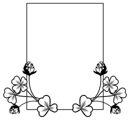 Black and white frame with shamrock contour.