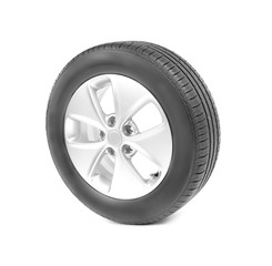 Obraz premium Car wheel, isolated on white