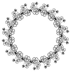 Black and white frame with shamrock contour.