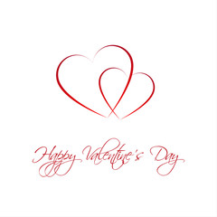 Happy Valentines day card with two heart, Be my Valentine backgr