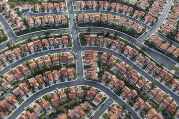 California Suburban Neighborhood Aerial