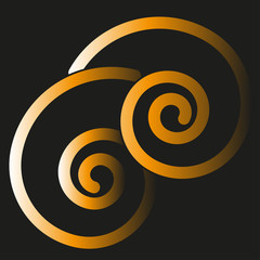 Vector illustration of a spiral background on black, sfondo spirale vettoriale