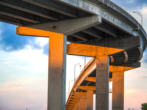 US Infrastructure Highway Overpass Closeup