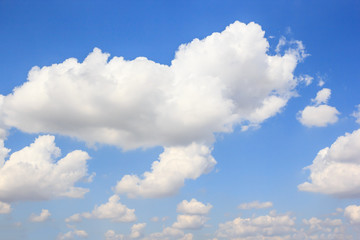 Cloud with blue sky background.