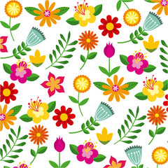 background with flowers and branches. spring season concept. vector illustration