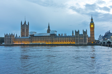 Fototapeta na wymiar Houses of Parliament with Big Ben, Westminster Palace, London, England, Great Britain