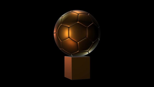 Ballon d'or football Troph&eacute; rotation 3D