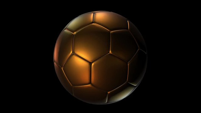 Ballon d'or football rotation profil 3D