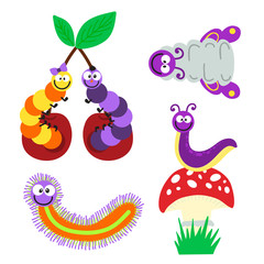 Cartoon caterpillar insect vector illustration.