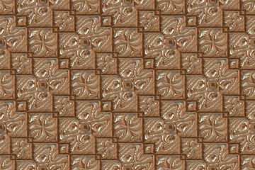 Wide abstract golden repeating background