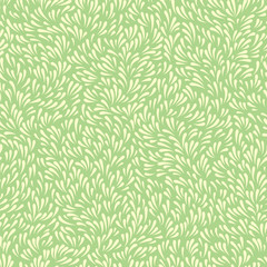 Abstract background with wavy grass or leaves. Seamless floral pattern