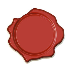 Red wafer or wax seal - 3D illustration