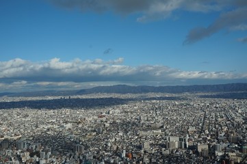 Obraz premium あべのハルカス 生駒山