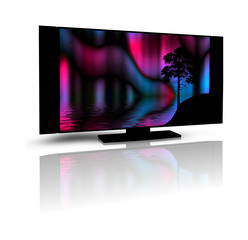 Black  TV screen mockup - 3D illustration