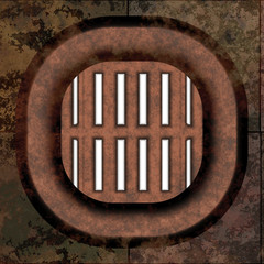 Rusty metal grille
