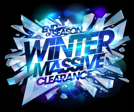 Winter Massive Clearance Sale Design, End Of Season Advertising Banner