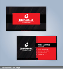 Red and Black modern business card template, Illustration Vector 10