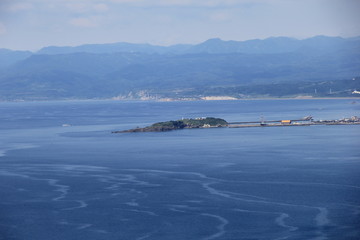 北海道夜明けの塔から見た鴎島(北海道)