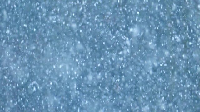 Slow motion snow falling, relaxing nature background. This snow is falling at 1/30th normal speed, recorded at 900fps for a super-slow motion seamless loop.