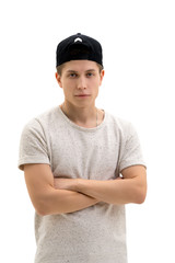 Handsome young dancer studio portrait