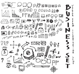 Business doodles sketch vector ink eps10