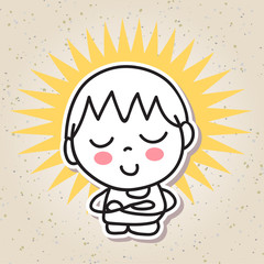 hand drawing abstract people happy kid happiness concept