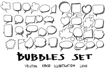 Vector of Hand Drawn Doodle Style Speech Bubbles eps10