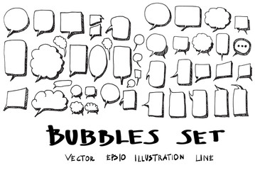 Vector of Hand Drawn Doodle Style Speech Bubbles eps10