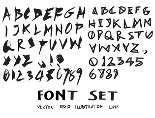 Hand drawn alphabet letters Vector eps10