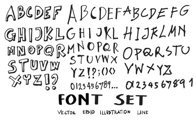 Hand drawn alphabet letters Vector eps10