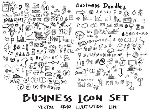 Business doodles sketch vector ink eps10 © veekicl