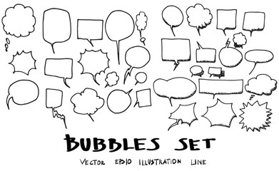Vector of Hand Drawn Doodle Style Speech Bubbles eps10