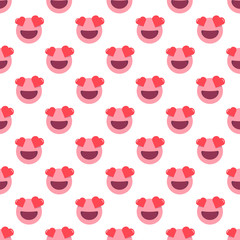 In love emoticon seamless pattern