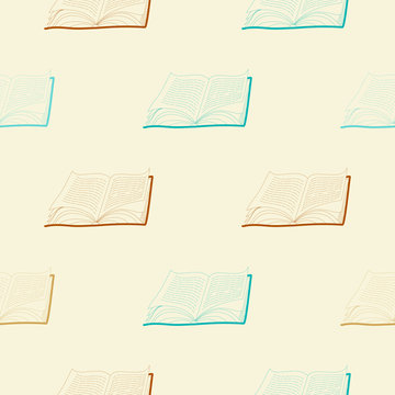 Repeating vector  pattern with books 