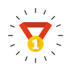 winner medal icon over white background. colorful design. vector illustration