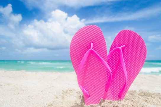 Valentine's day background on the Miami beach