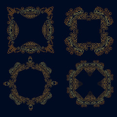 Set of vector  calligraphical   frames