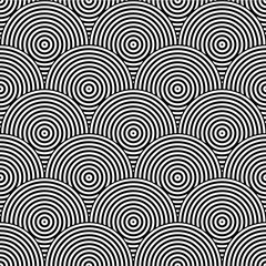 Vector repeating retro concentric black and white background
