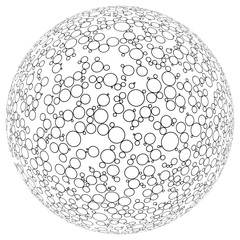 Vector bubbly black and white ball