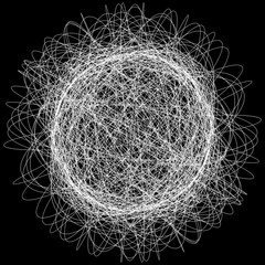 Epicycloid round vector clew for design project on black
