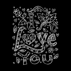 I Love You Hand Lettering Greeting Card