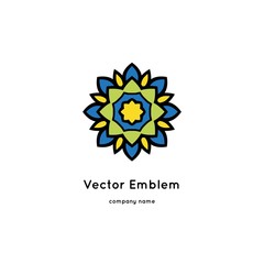 Bright and juicy beautiful circular logo for organic shop, eco product.