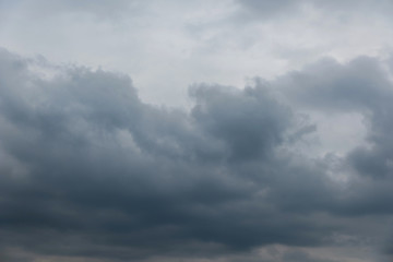 Dark sky and black clouds before rainy, Dramatic black cloud and thunder storm