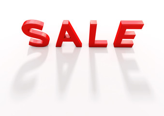 3d image of sale red text