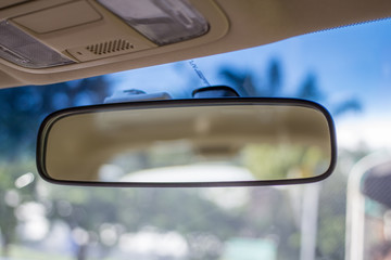 Rear view mirror of a car