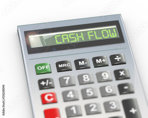 "3d calculator word text cash flow" Stock photo and royaltyfree images